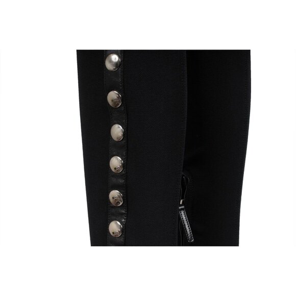 Giuseppe Zanotti Stiletto Knee High Boots 6.5 36.5 Black Suede  Mesh Button Snap - Picture 2 of 13